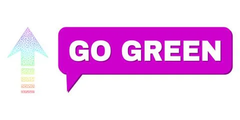 Spectrum Network Gradient Send Up Icon and Go Green Chat Bubble with Shadow Stock Illustration