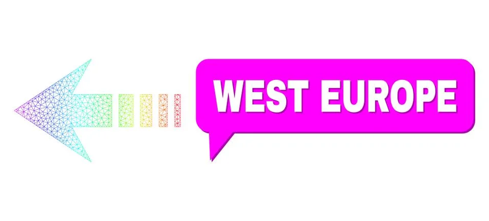 Spectrum Network Gradient Send Left Icon and West Europe Message Balloon with イラスト素材