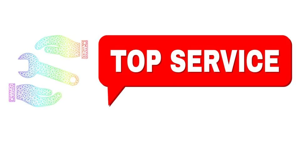 Spectrum Network Gradient Service Icon and Top Service Chat Bubble with Shadow Stock Illustration
