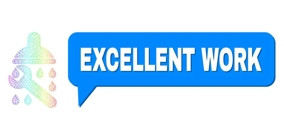 Spectrum Network Gradient Shower Plumbing Icon and Excellent Work Chat Balloon イラスト素材