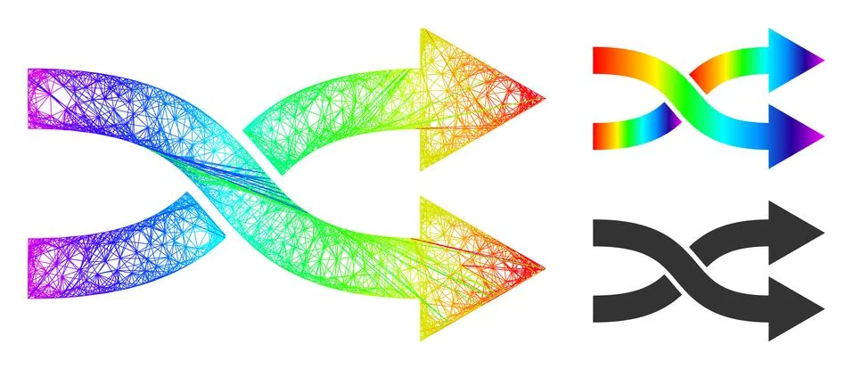 Spectrum Network Gradient Shuffle Arrows Right Icon イラスト素材
