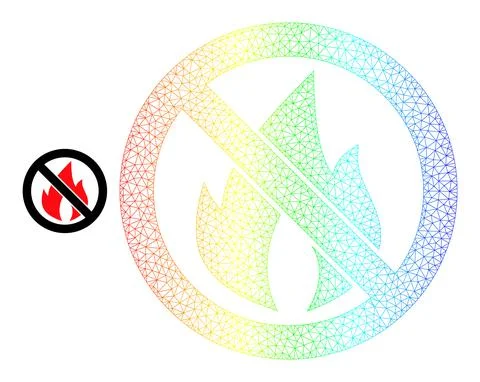 Spectrum Network Gradient Stop Fire Icon Stock Illustration