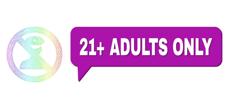 Spectrum Network Gradient Stop Policeman Icon and 21+ Adults Only Chat Balloon Ilustración de archivo