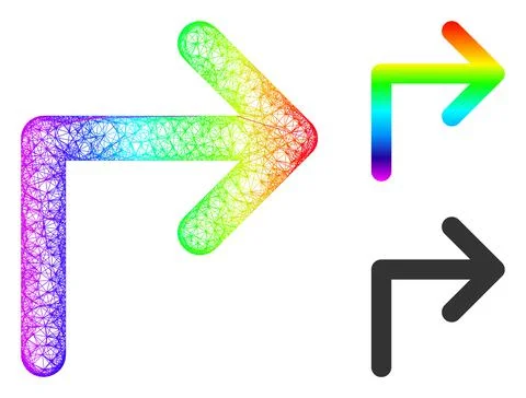 Spectrum Network Gradient Turn Right Icon 스톡 일러스트