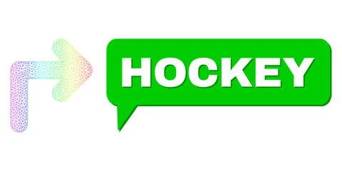Spectrum Network Gradient Turn Right Icon and Hockey Message Cloud with Shadow イラスト素材