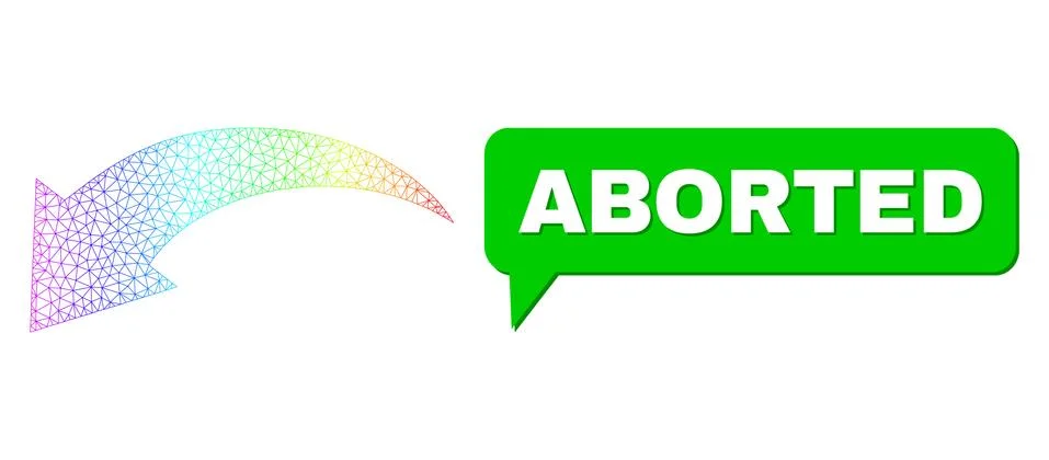 Spectrum Network Gradient Undo Icon and Aborted Chat Bubble with Shadow Stock Illustration
