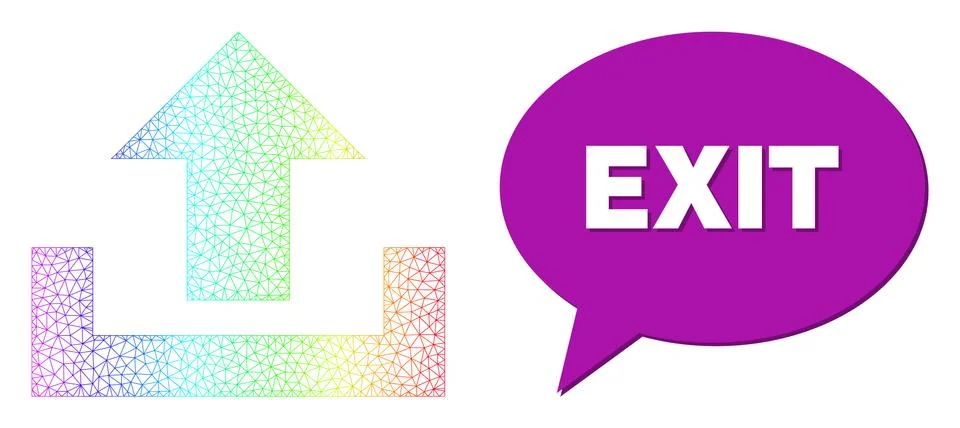 Spectrum Network Gradient Upload Icon and Exit Chat Frame with Shadow Stockillustratie