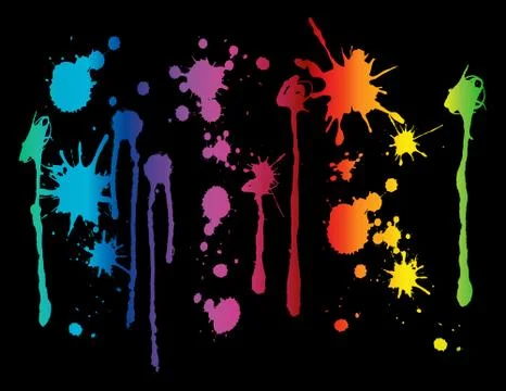 Spectrum Paint Splatter Ilustração Stock