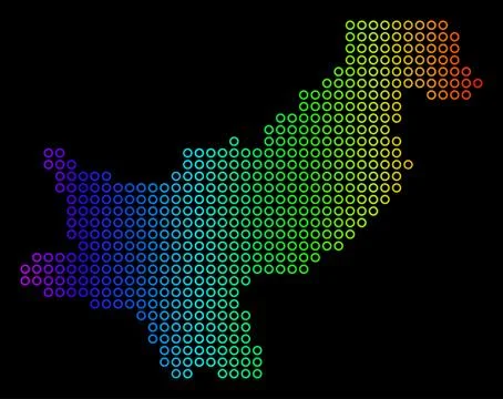 Spectrum Pakistan Map Stock Illustration