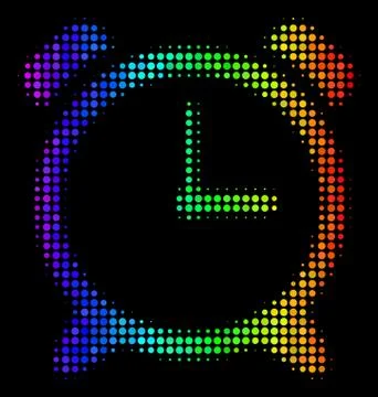 Spectrum Pixel Alarm Clock Icon Illustrazione stock