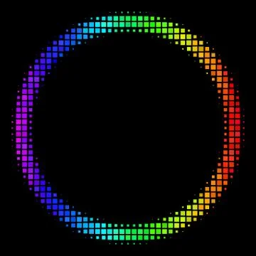 Spectrum Pixel Circle Bubble Icon Stock Illustration