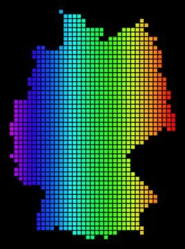 Spectrum Pixel Dotted Germany Map Illustrazione stock