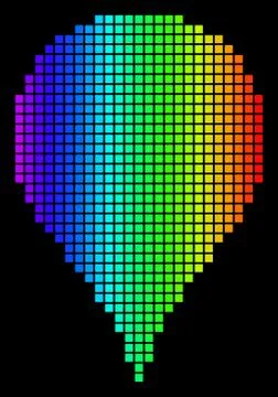 Spectrum Pixel Dotted Map Pointer Illustrazione stock
