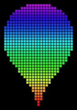 Spectrum Pixel Dotted Map Pointer Stock Illustration
