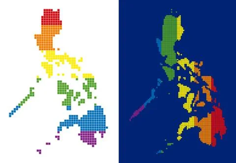 Spectrum Pixel Dotted Philippines Map Illustrazione stock