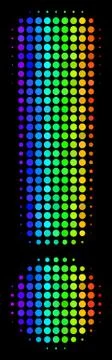Spectrum Pixel Exclamation Sign Icon Stock Illustration