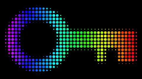 Spectrum Pixel Key Icon Illustrazione stock