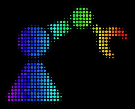 Spectrum Pixel Robotics Manipulator Icon 스톡 일러스트