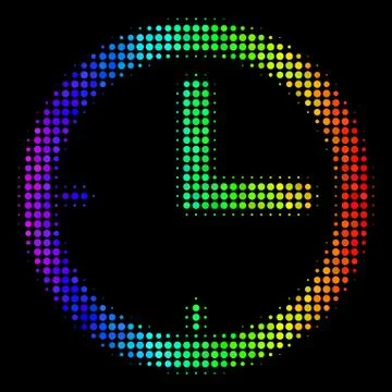 Spectrum Pixel Time Icon Illustrazione stock