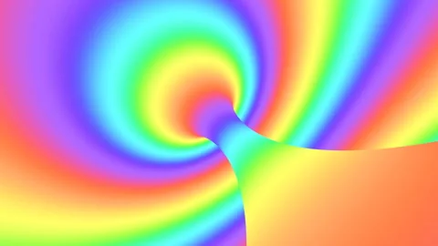 Spectrum psychedelic optical illusion. Rainbow hypnotic looping background Video stock 118091819