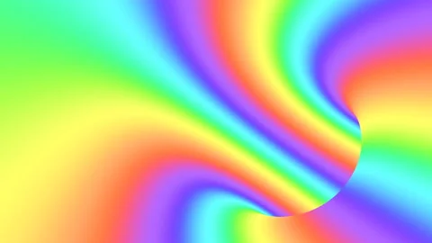 Spectrum psychedelic optical illusion. Rainbow hypnotic looping background Stock Footage 118091821