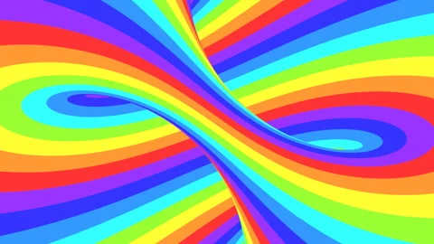 Spectrum psychedelic optical illusion. Rainbow hypnotic animated background. Video stock 121266558