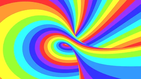 Spectrum psychedelic optical illusion. Rainbow hypnotic animated background. Stock Footage 121266560