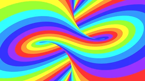 Spectrum psychedelic optical illusion. Rainbow hypnotic animated background. Stock Footage 121266567