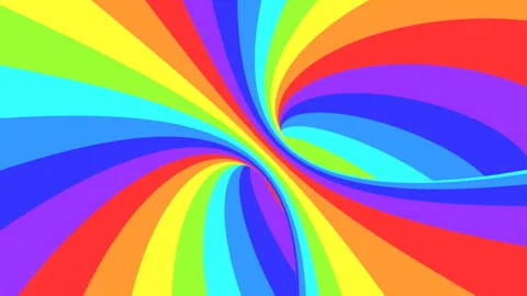 Spectrum psychedelic optical illusion. Rainbow hypnotic animated background. Stock Footage 121713300