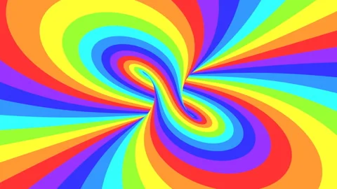 Spectrum psychedelic optical illusion. Rainbow hypnotic animated background. Stock Footage 121713316