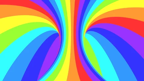 Spectrum psychedelic optical illusion. Rainbow hypnotic animated background. Stock Footage 121713323