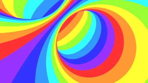 Spectrum psychedelic optical illusion. Rainbow hypnotic animated background. Stock Footage 121713344