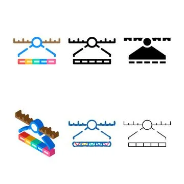 Spectrum range electromagnetic color icon looks vector Illustrazione stock