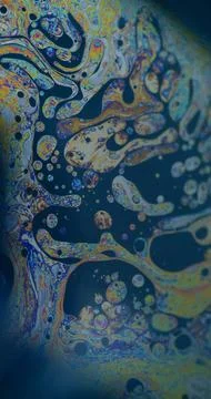 Spectrum soap psychedelic dye flow paint bubble Stock Photos