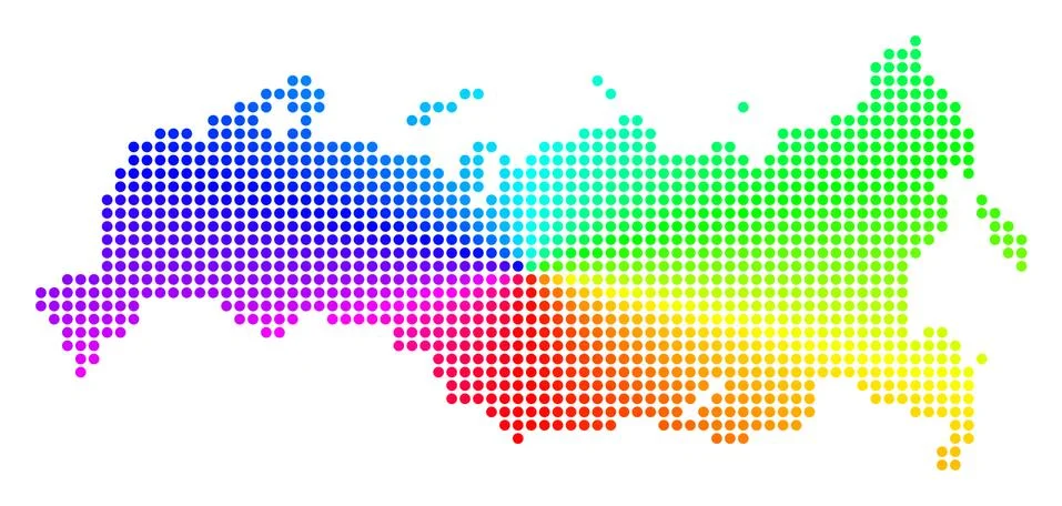 Spectrum Sphere Dot Russia Map イラスト素材