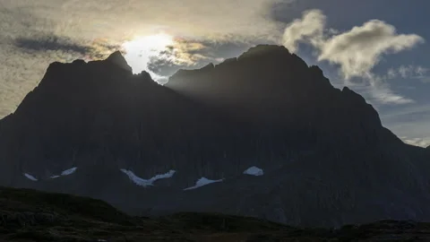 Spectrum sunset behind the mountain Stock Footage 250447159