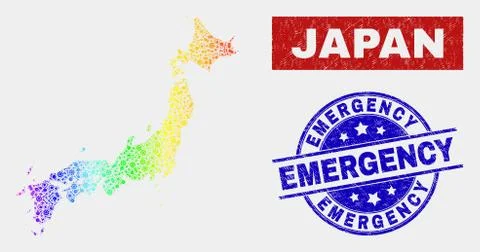 Spectrum Tools Japan Map and Distress Emergency Watermarks Stockillustratie
