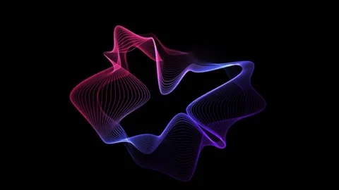 Spectrum waves color circle line on black background Stock Footage 312133360