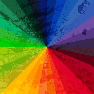 Spectrum wheel made of bricks. rainbow color spectrum grunge background. squa Stock Illustration