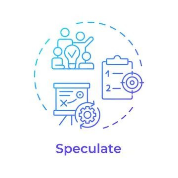 Speculate blue gradient concept icon Stock Illustration