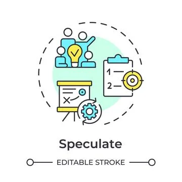 Speculate multi color concept icon Stock Illustration