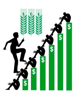Speculation in Wheat and Crops Stock Illustration