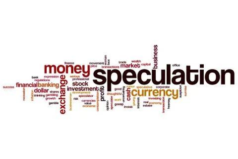 Speculation word cloud Stock Illustration