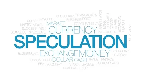 Speculaton animated word cloud. Kinetic typography. Stock Footage 104620671