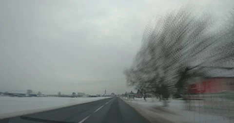 Sped up hyper lapse dashcam POV point of view driving on countryside road Video stock 147683260