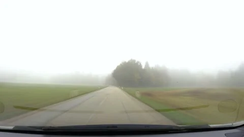 Sped up, hyper lapse footage of moving on route in autumn or fall season Stock Footage 170624323