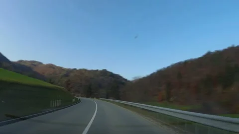 Sped up, hyper lapse point of view of driving a car Stock Footage 169248470