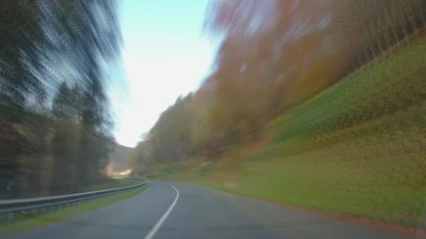 Sped up, hyper lapse POV point of view footage of driving a car Stock Footage 169248516
