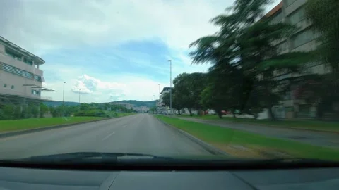 Sped up hyper lapse view of driving in seaside town Koper, Slovenia Stock Footage 160031173