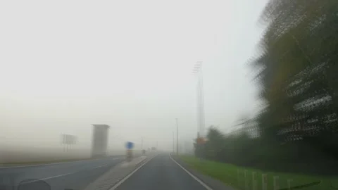 Sped up, hyper lapse view of driving on countryside expressway in Slovenia Stock Footage 166027826